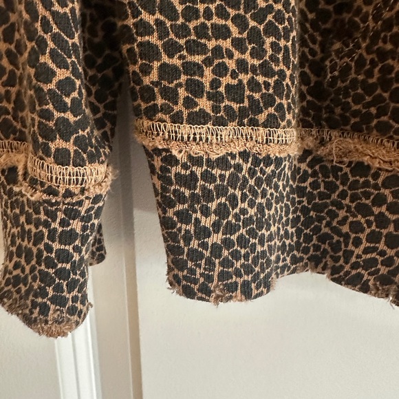 n: philanthropy Cheetah Distressed Hooded Sweatshirt - Picture 6 of 7